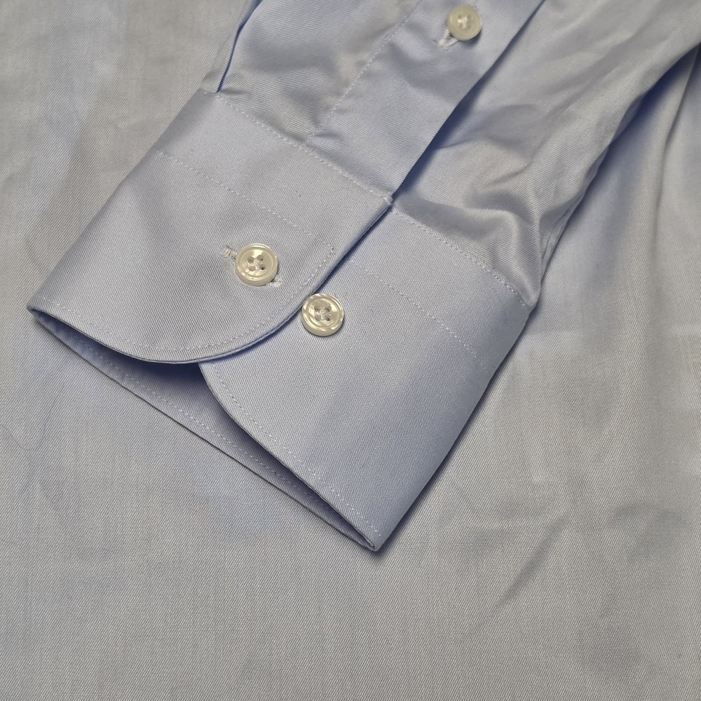 Suitsupply Shirt Men 16 41 Light Blue Twill Tailored Fit Button Up Long Sleeve - Picture 5 of 10